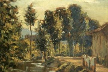 Magliano, Bealera in Via Cavour<br>olio su tavola, cm. 44x31